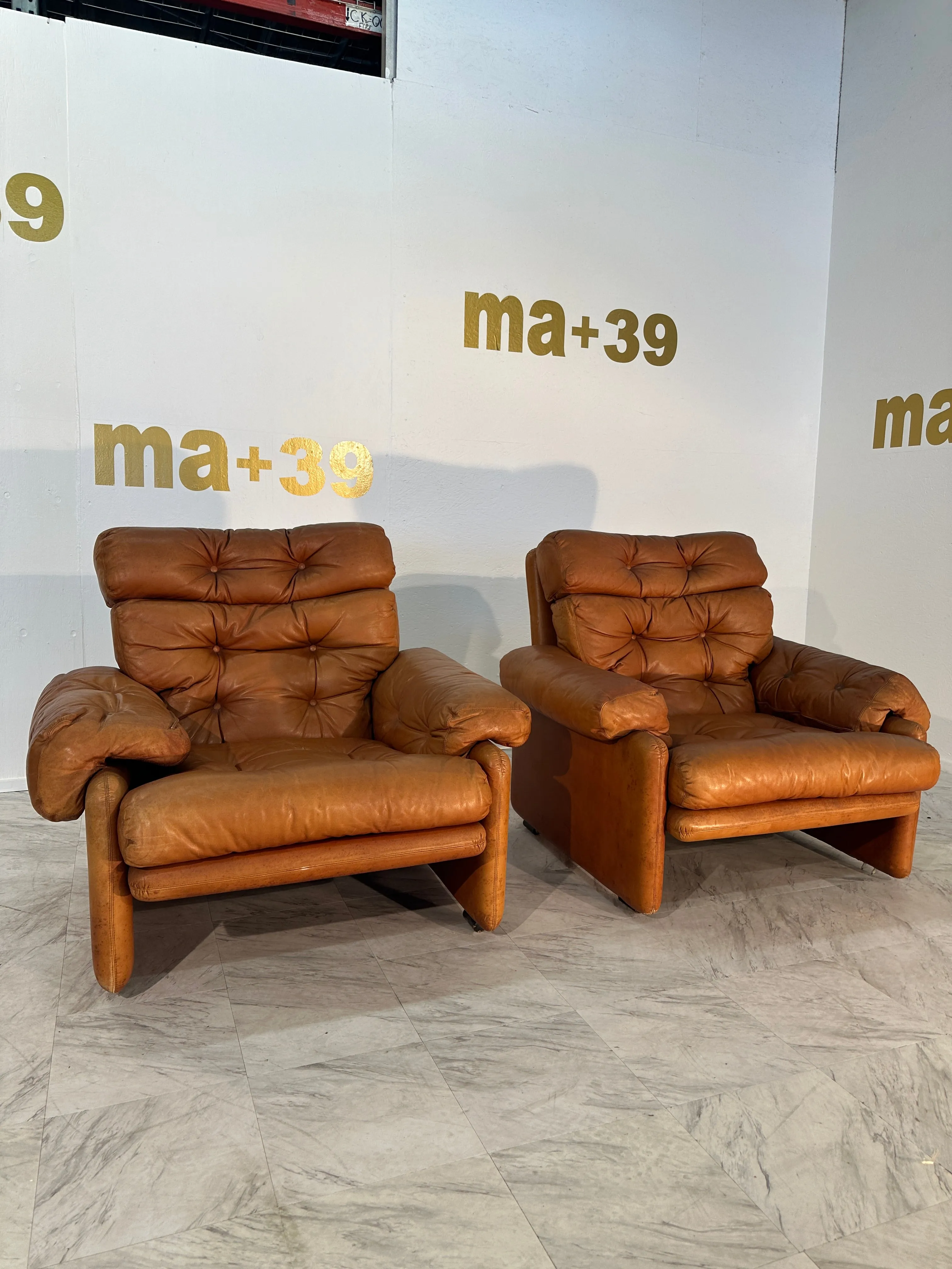 Pair of 2 Afra & Tobia Scarpa Coronado Chairs for C&B Italia 1960s