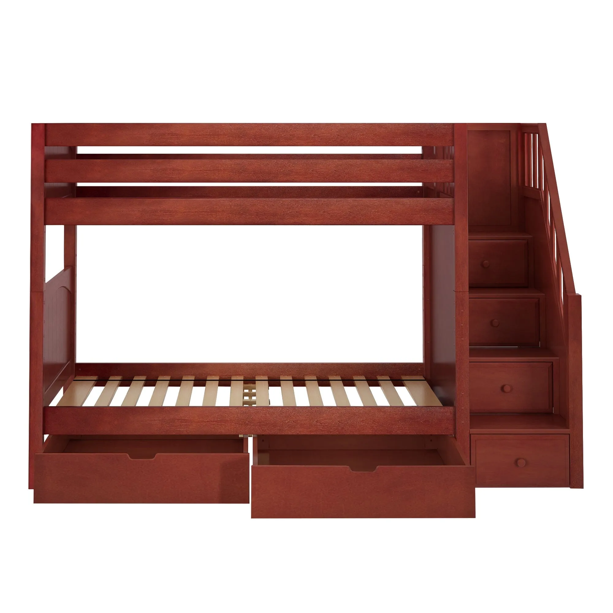 Twin Medium Bunk Bed with Stairs and Underbed Storage Drawer